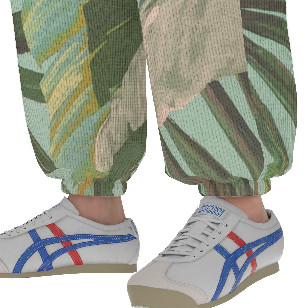 men’s thermal waffle tapered sweatpants - side door banana leaf/seafoam/palm shadow image 5