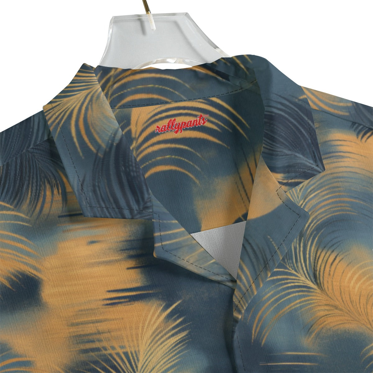 men's hawaiian shirt - golden tide coastal teal/golden haze/indigo ink image 3