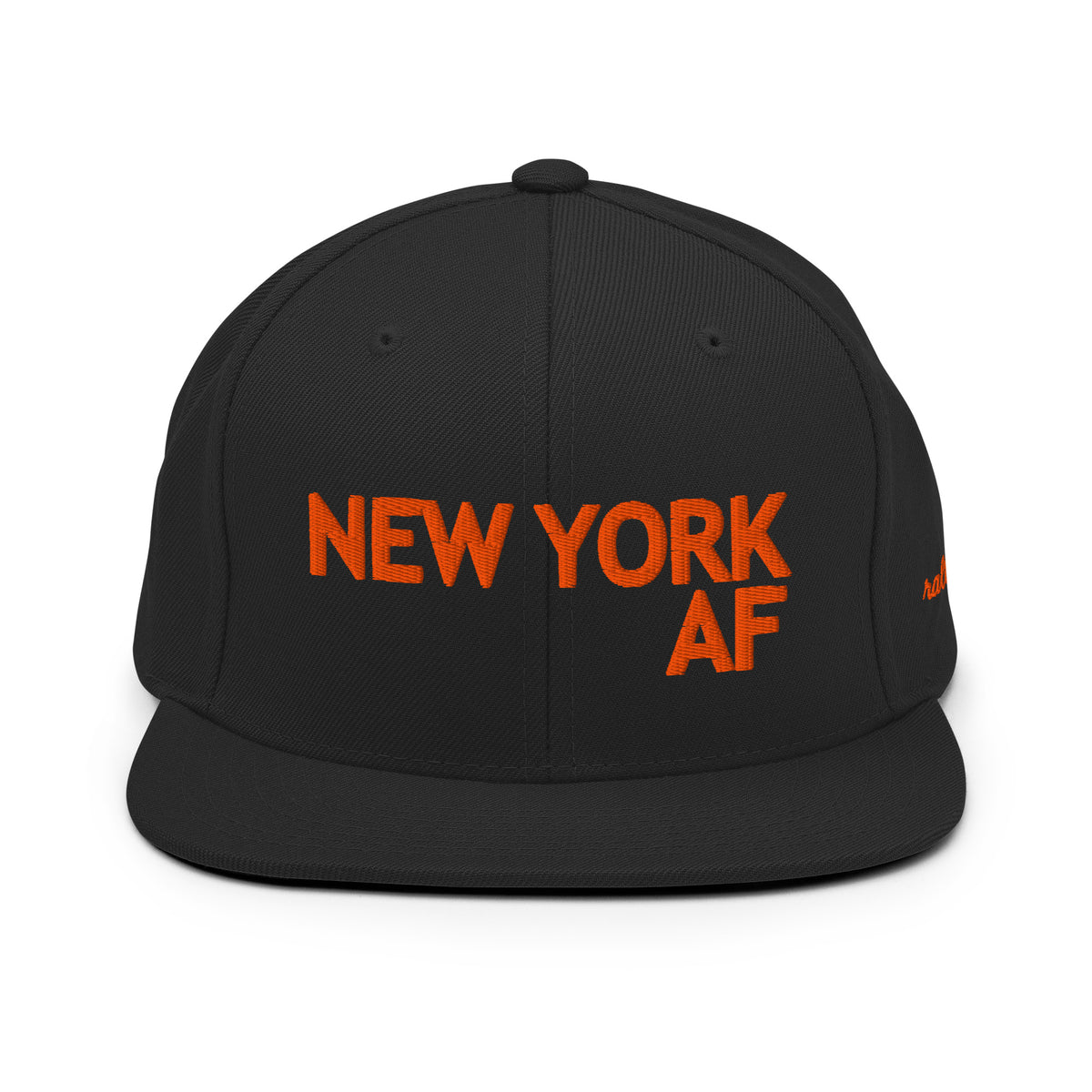 NEW YORK AF snapback hat blank front view in black