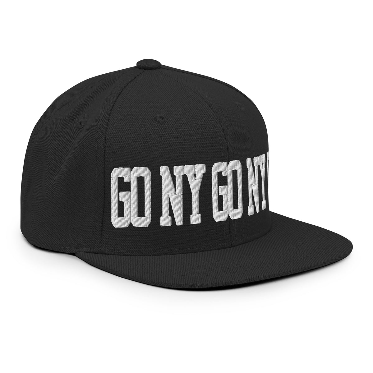 GO NY GO NY GO snapback hat right front angle in black