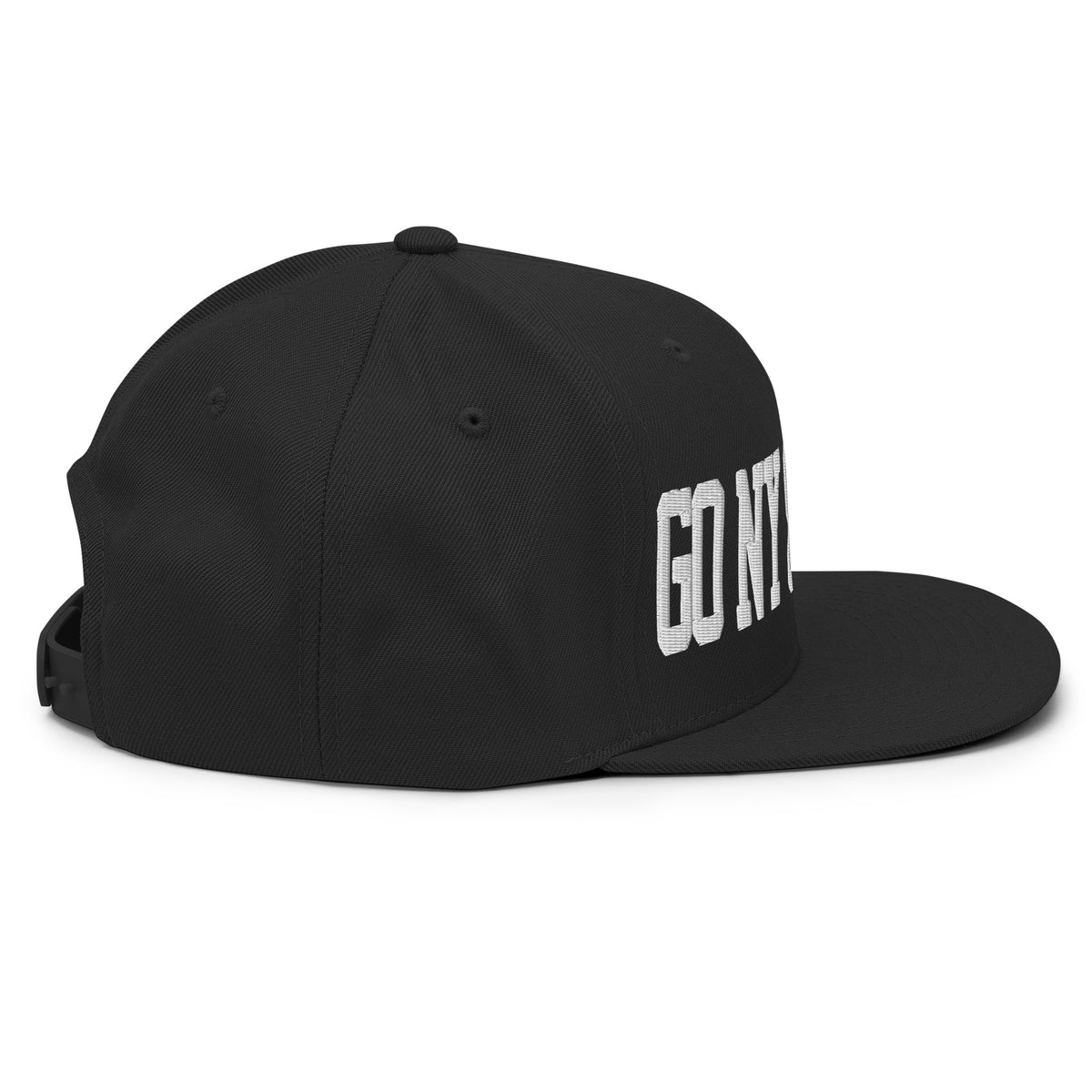 GO NY GO NY GO snapback hat right side profile in black