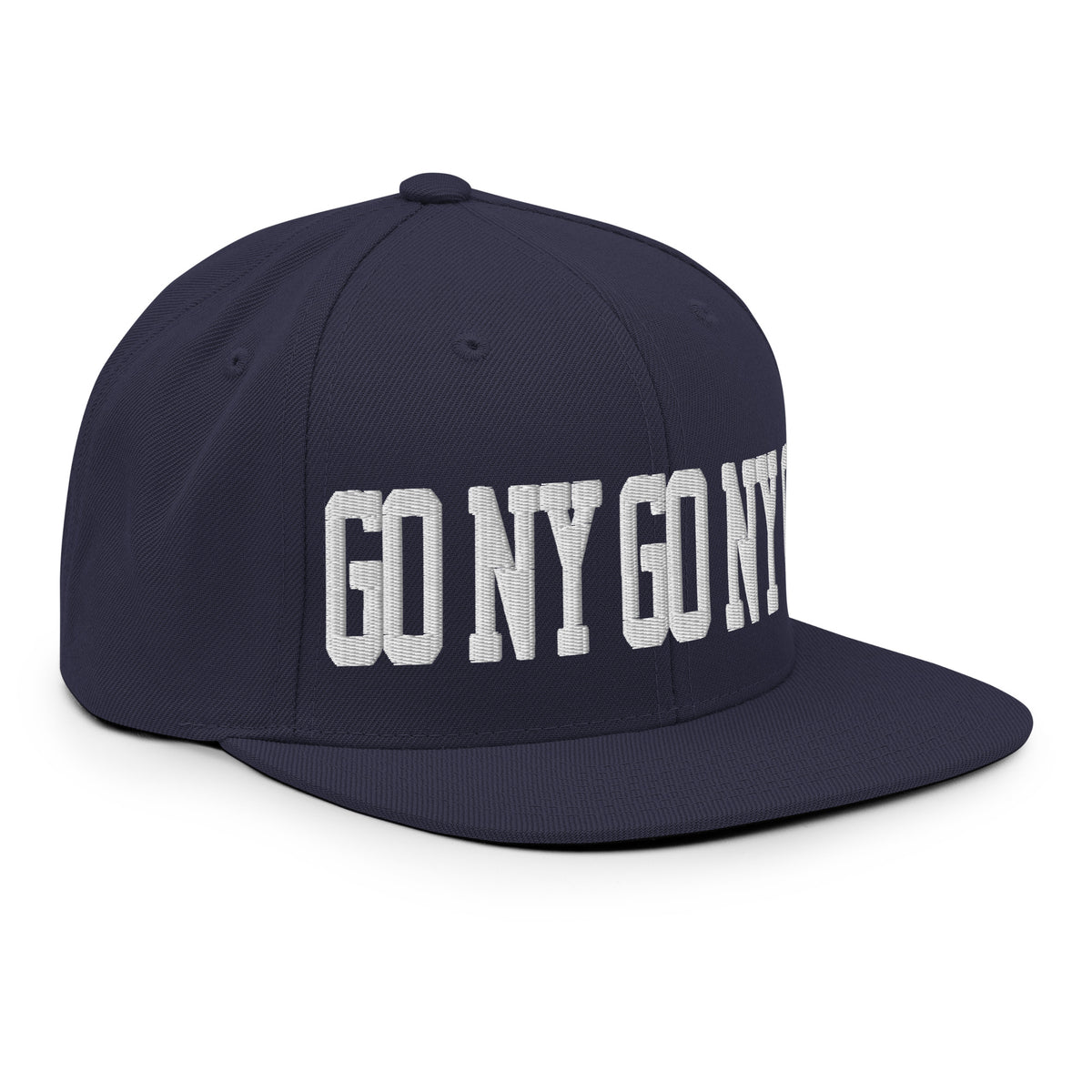 GO NY GO NY GO snapback hat right front angle in navy
