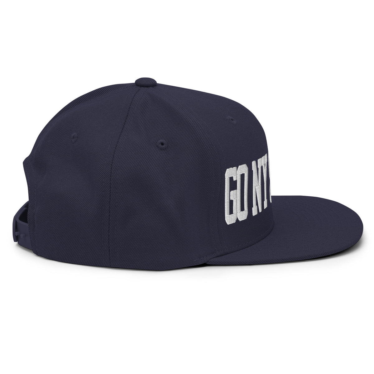 GO NY GO NY GO snapback hat right side profile in navy