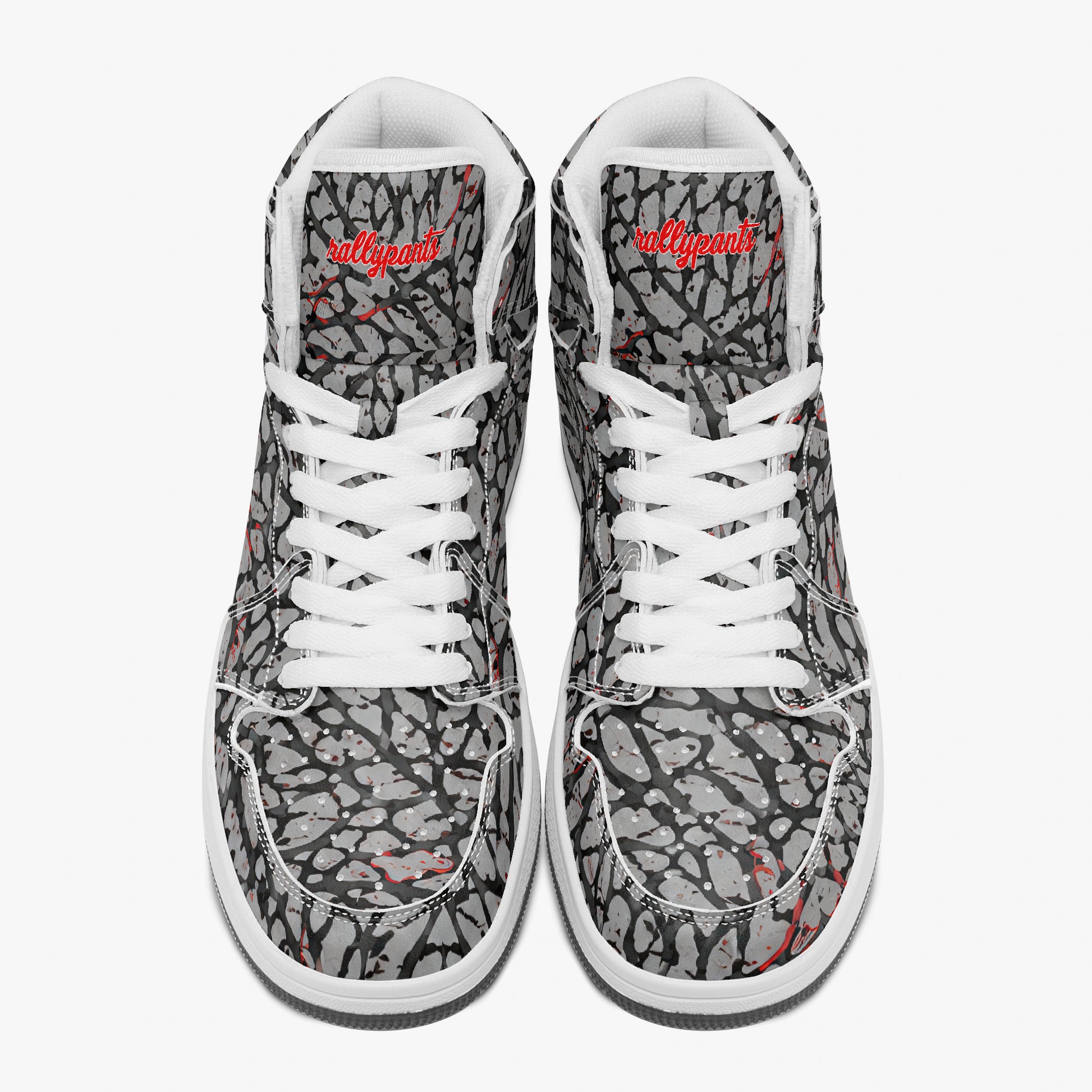 Court Fly High elephant grey, charcoal black, and red high-top sneaker product image