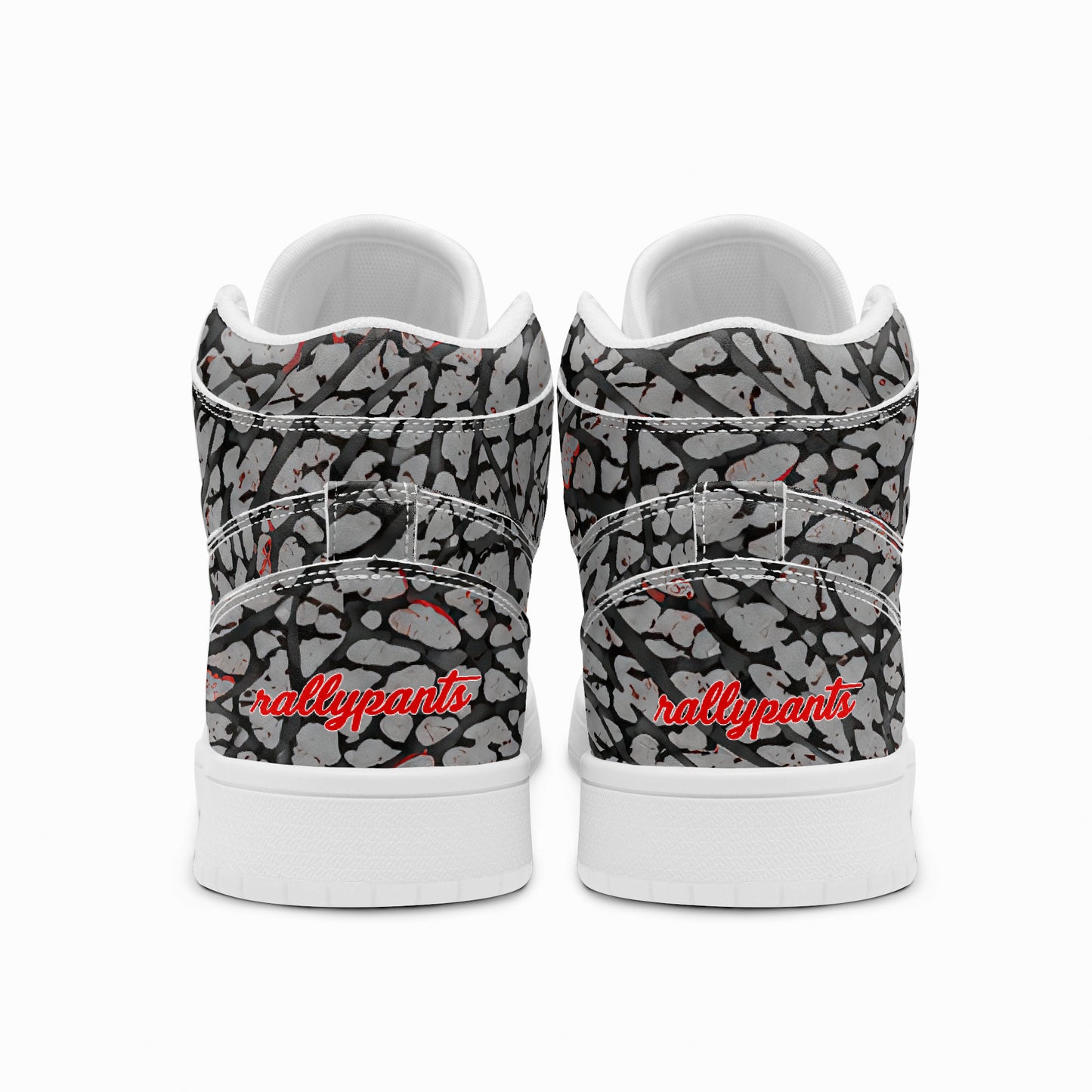 Court Fly High elephant grey, charcoal black, and red high-top sneaker product image