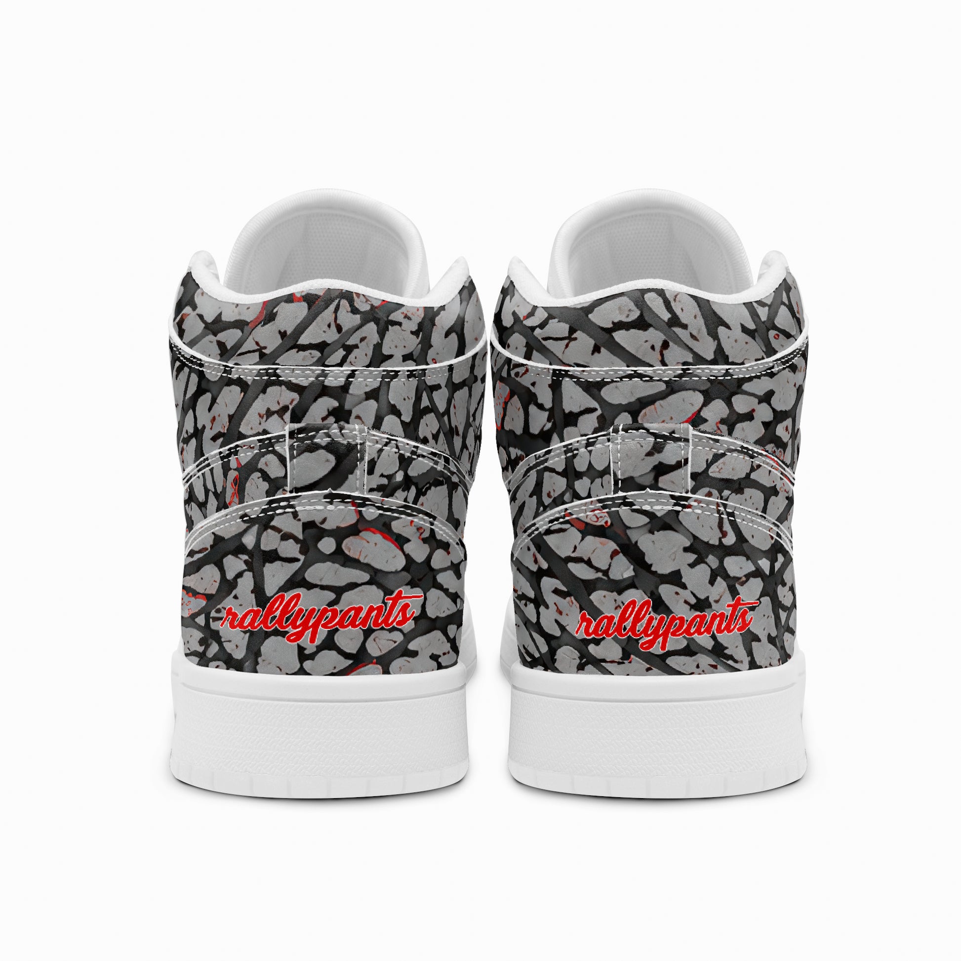 Court Fly High elephant grey, charcoal black, and red high-top sneaker product image