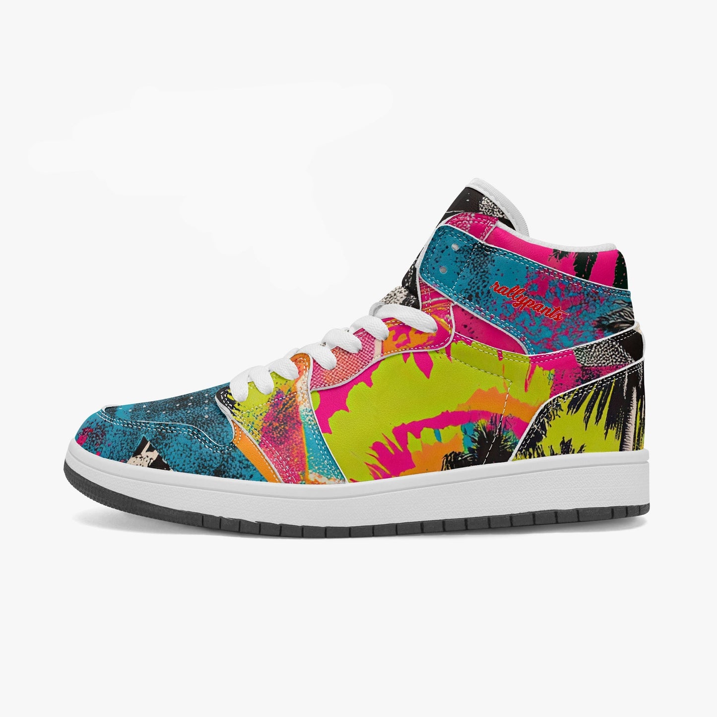 Left profile side view of high top San Diego Vibes sneaker