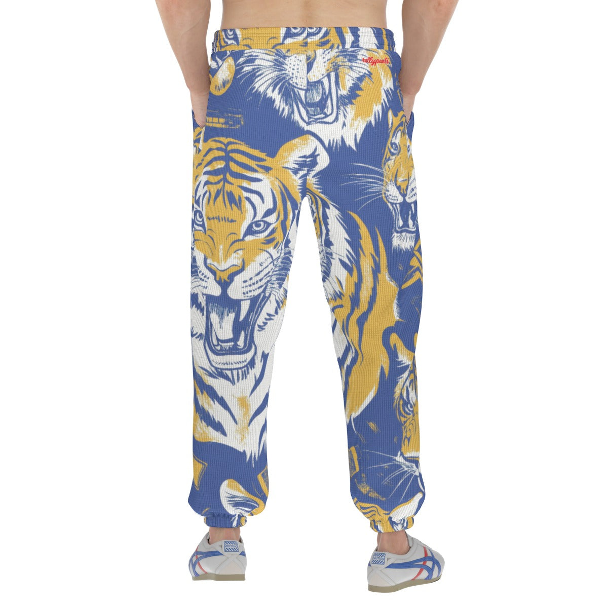 men’s thermal waffle tapered sweatpants - northport blue/gold image 3