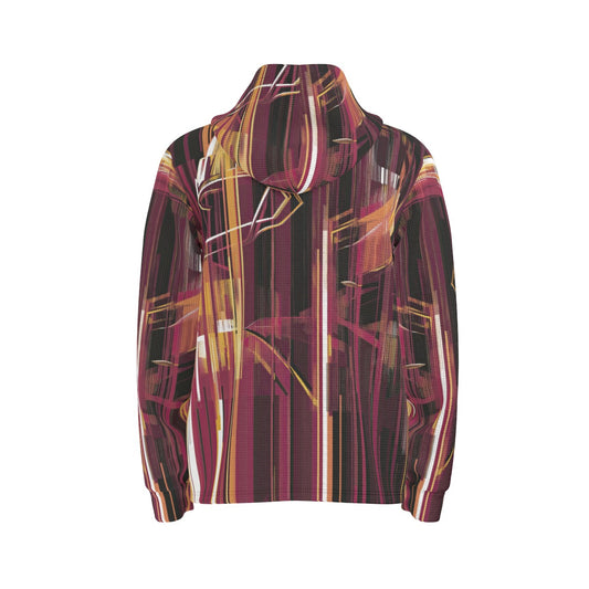 men’s thermal waffle half button pullover hoodie - washington burgundy/gold/white matrix image 0