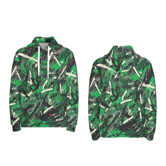men’s thermal waffle half button pullover hoodie - new york green/white/black image 0