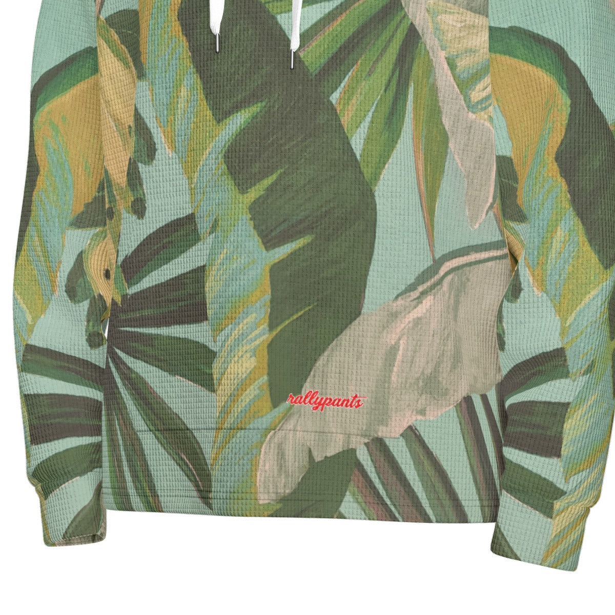 men’s thermal waffle half button pullover hoodie - side door banana leaf/seafoam/palm shadow image 6