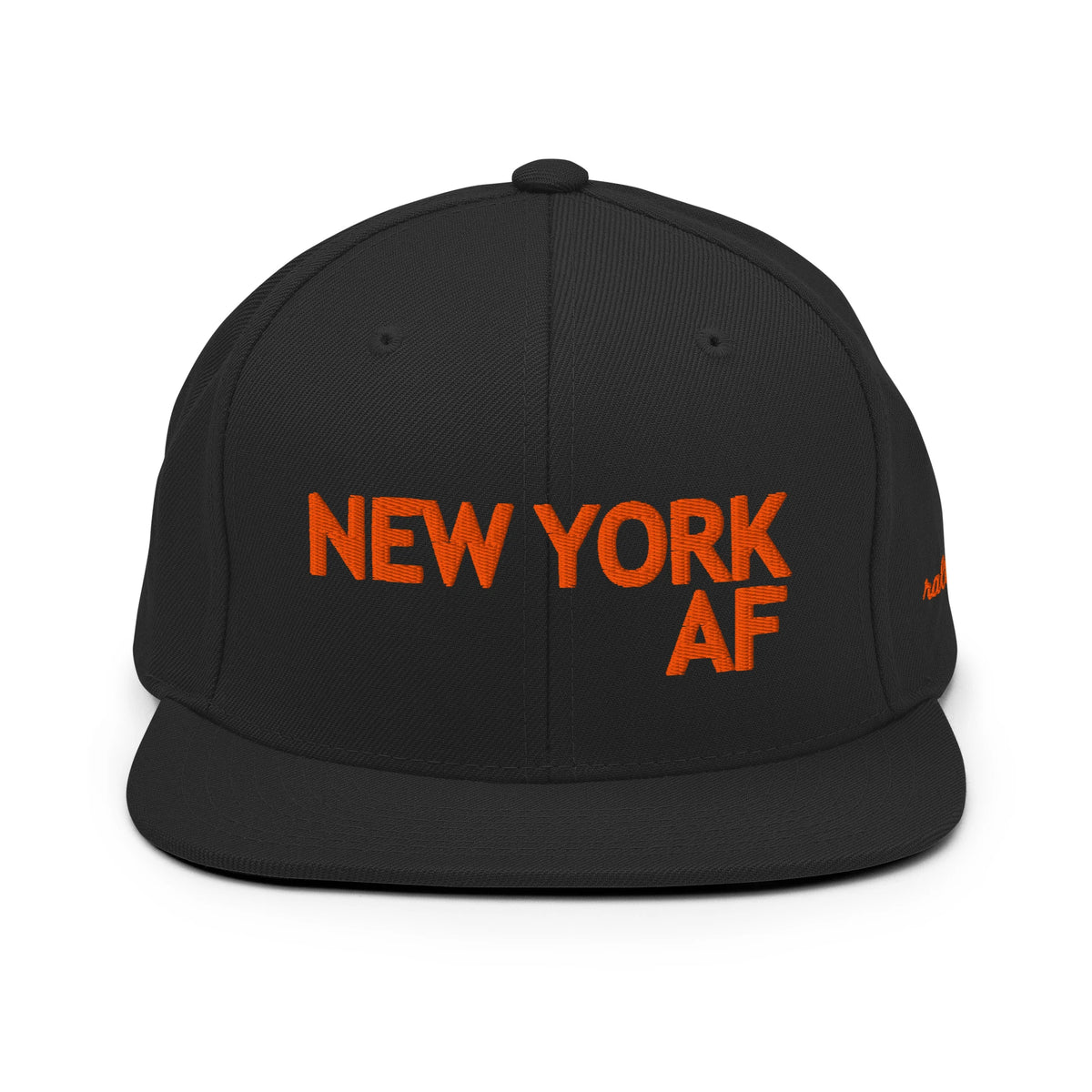 NEW YORK AF snapback hat front view in black