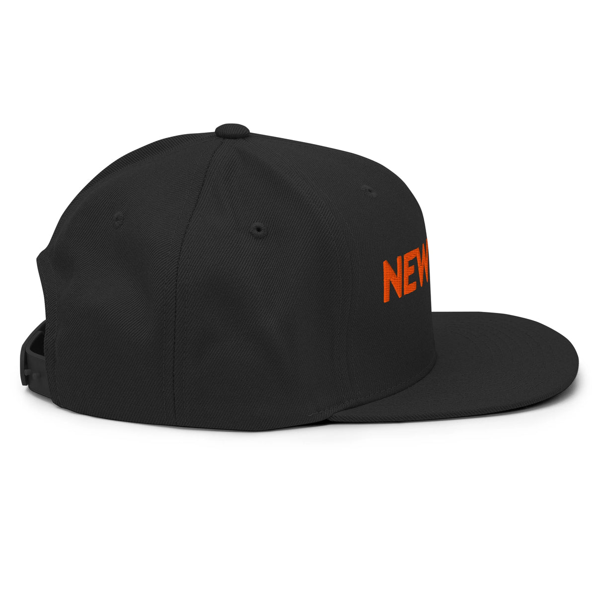 NEW YORK AF snapback hat right side profile in black
