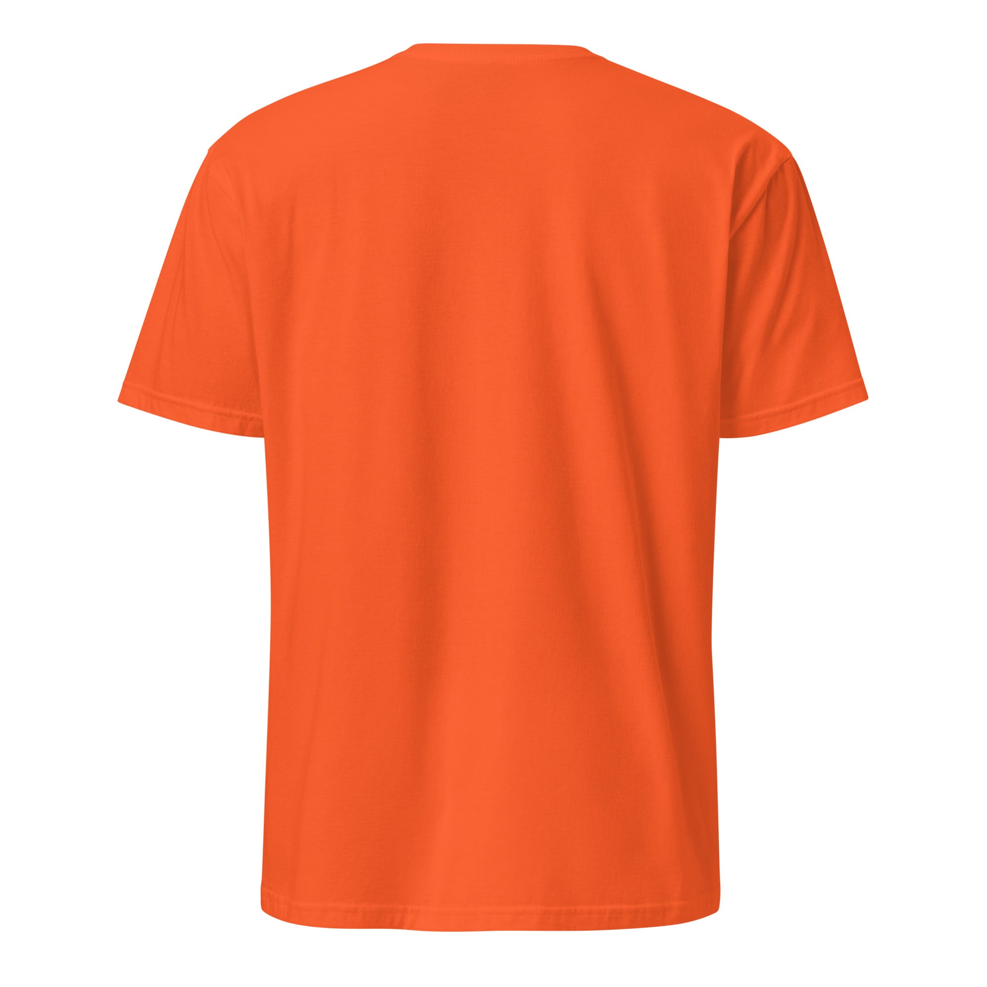 DON'T YOU WISH? statement t-shirt back view in orange