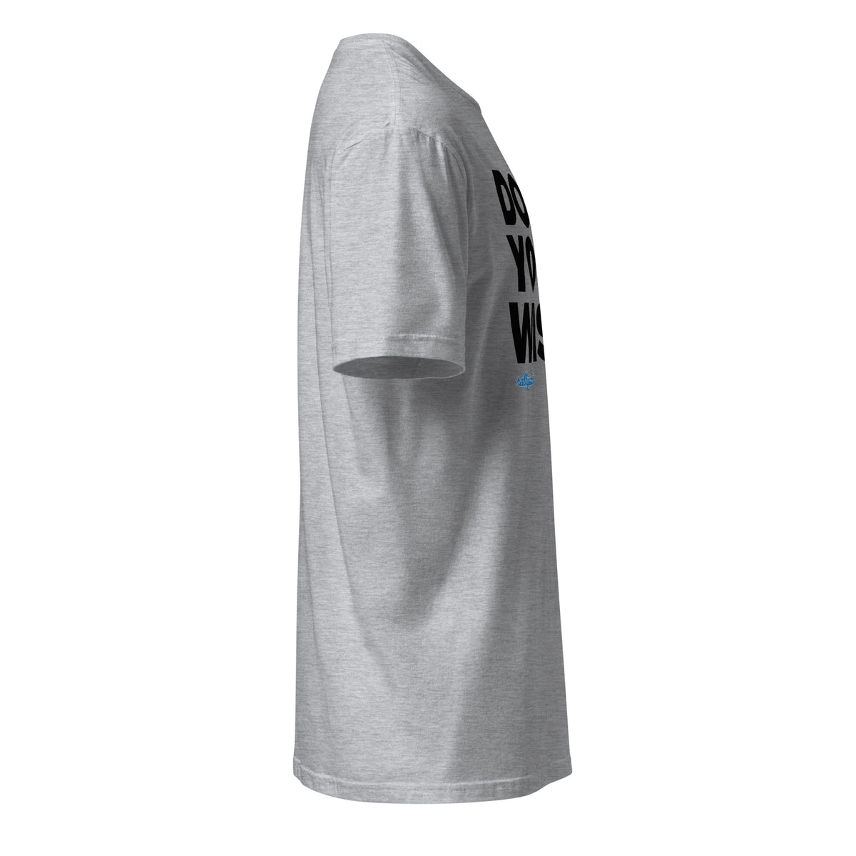 DON'T YOU WISH? statement t-shirt right side view in sport grey