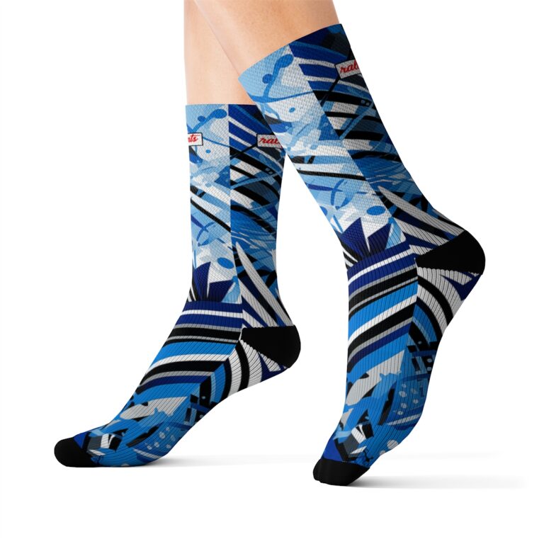 high socks - detroit light blue/silver/black/white rallyprint