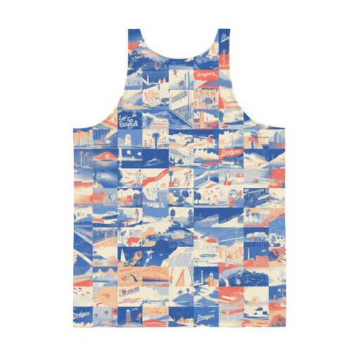 unisex tank top- los angeles blue/white/red rallyprint