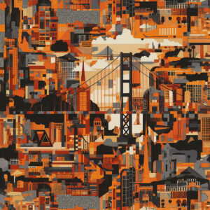 san francisco black/orange/beige