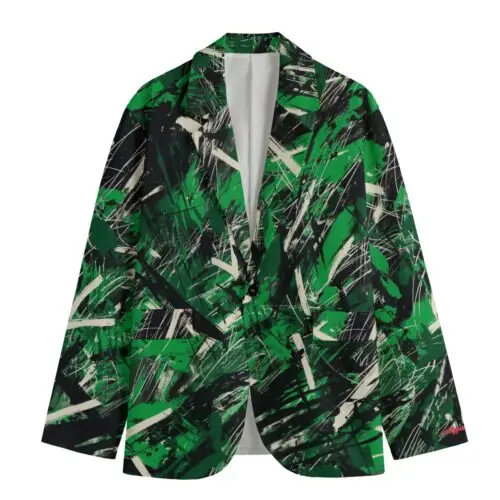 men’s casual blazer – new york green/white/black rallyprint