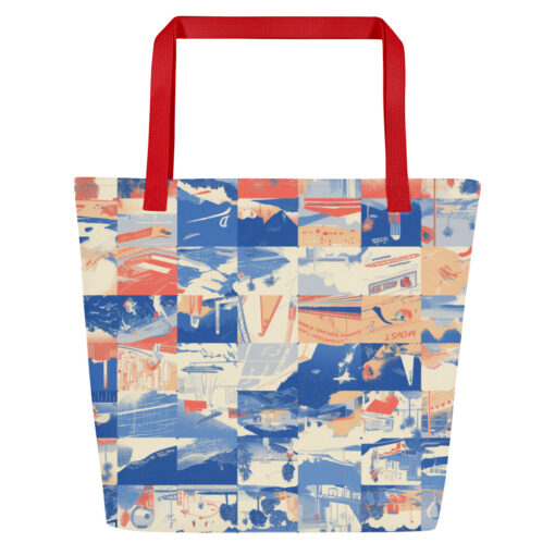 large tote bag - los angeles surf blue/white/red rallyprint - Image 10