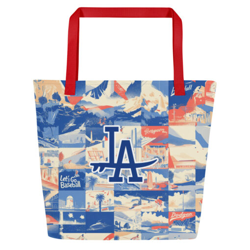 large tote bag - los angeles surf blue/white/red rallyprint - Image 9