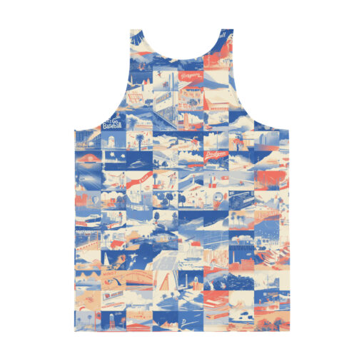 unisex tank top- los angeles blue/white/red rallyprint - Image 3