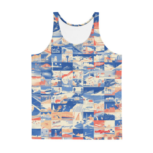 unisex tank top- los angeles blue/white/red rallyprint - Image 2