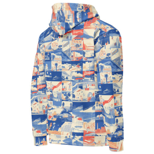 unisex pull over hoodie - los angeles blue/white/red rallyprint - Image 5