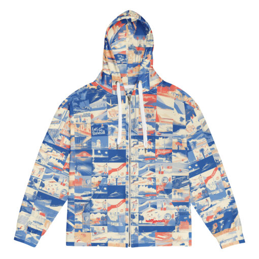 zip hoodie - los angeles blue/white/red rallyprint