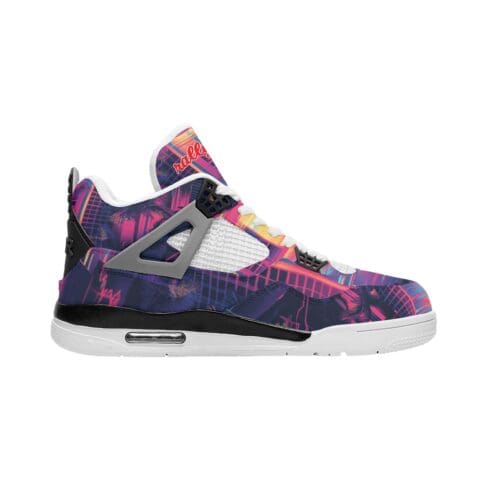 men's air cushion kicks - vice city sunset neon pink/electric blue/midnight black rallyprint - Image 2