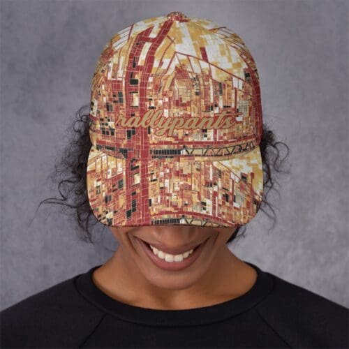 dad cap with box - san francisco red/gold/black rallyprint - Image 3