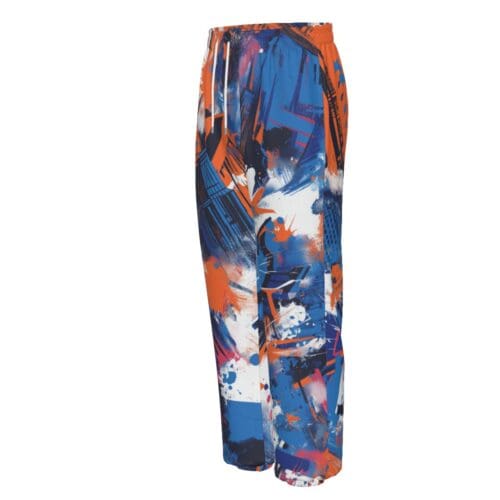 unisex premium cotton sweatpants - new york blue/orange/graffiti - Image 2