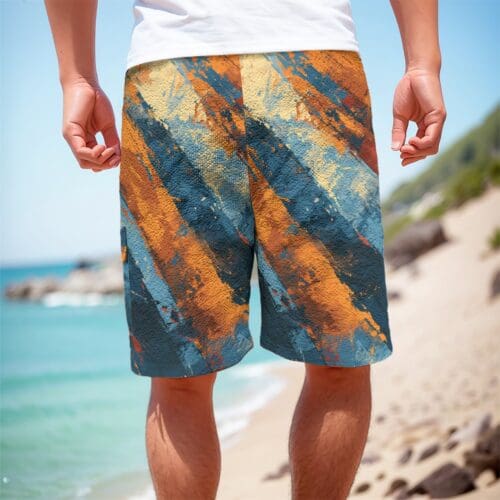 men's cargo shorts - queen blue/orange - Image 3