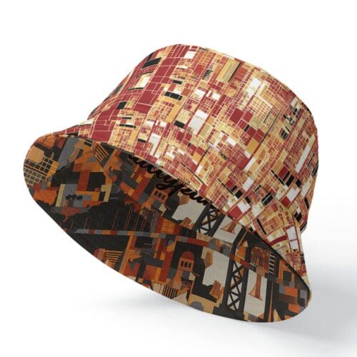 reversible bucket hat – san francisco gold/red/black - black/orange/beige rallyprint - Image 2