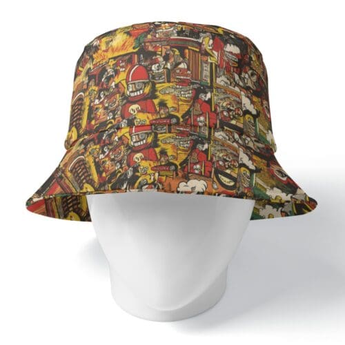 bucket hat - kansas city arcade fire red/gold/white