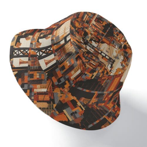 bucket hat – san francisco black/orange/beige rallyprint - Image 3