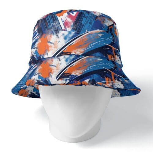 bucket hat - new york blue/orange/graffiti