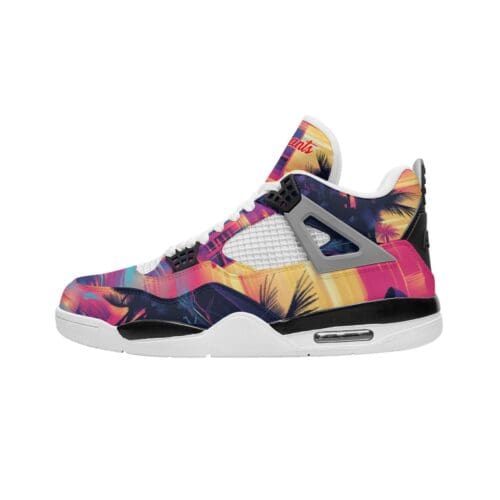 men's air cushion kicks - vice city sunset neon pink/electric blue/midnight black rallyprint - Image 3