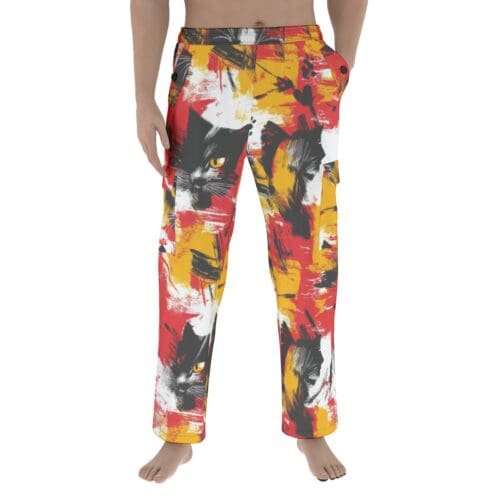 men's lightweight cargo pants - kansas city red/gold/white/cats rallyprint - Image 3