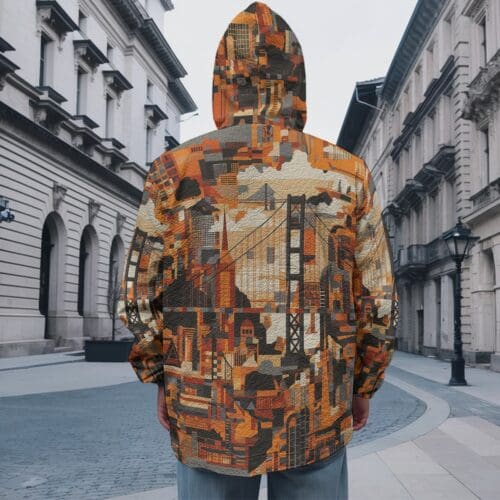 men's casual zipper jacket - san francisco lack/orange/beige rallyprint - Image 2