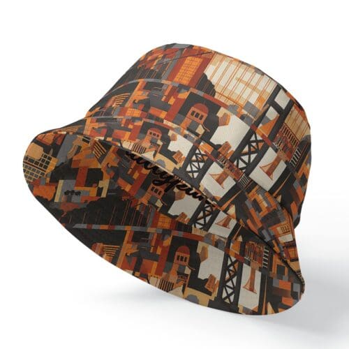 bucket hat – san francisco black/orange/beige rallyprint - Image 2