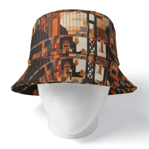 bucket hat – san francisco black/orange/beige rallyprint