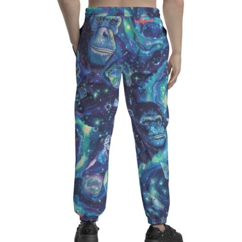 unisex textured casual pants – apes diamond blue/moon white rallyprint - Image 4