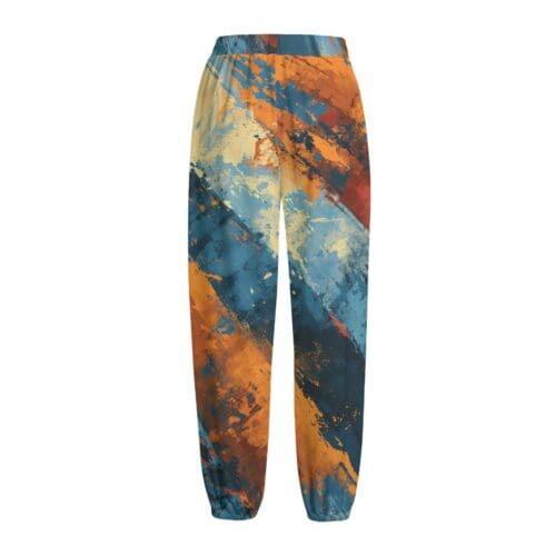 unisex knitted fleece pants – queens blue/orange rallyprint - Image 2