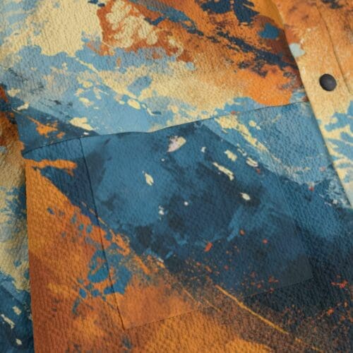 men’s casual lapel jacket – queens blue/orange rallyprint - Image 6