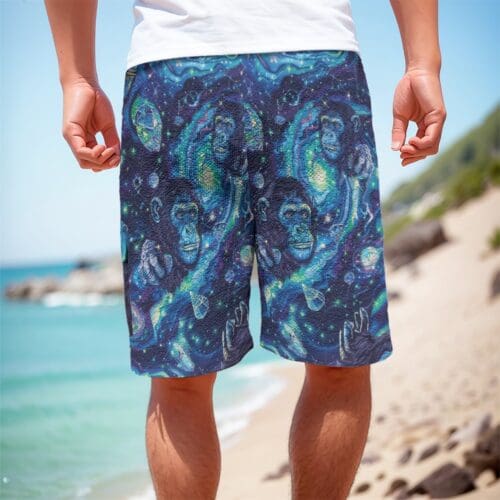 men’s cargo shorts – apes blue diamond/moon white - Image 3