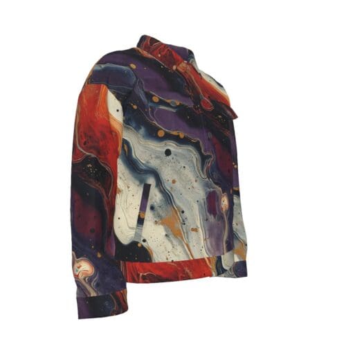 unisex cotton lapel jacket - baltimore purple/gold/black galaxy rallyprint - Image 2