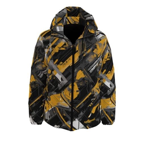 unisex down jacket – pittsburgh black/yellow/white rallyprint