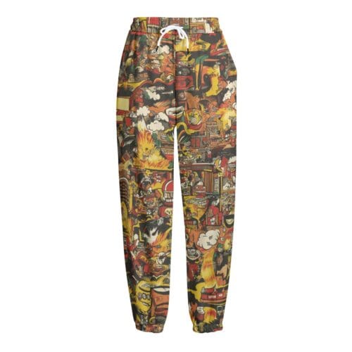 unisex fleece sweatpants - kansas city arcade fire red/gold/white rallyprint