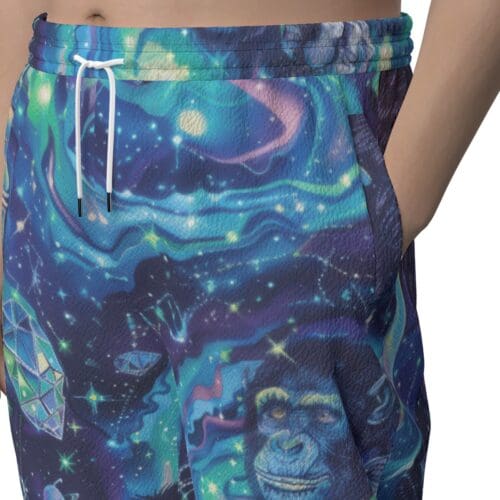 unisex textured casual pants – apes diamond blue/moon white rallyprint - Image 5